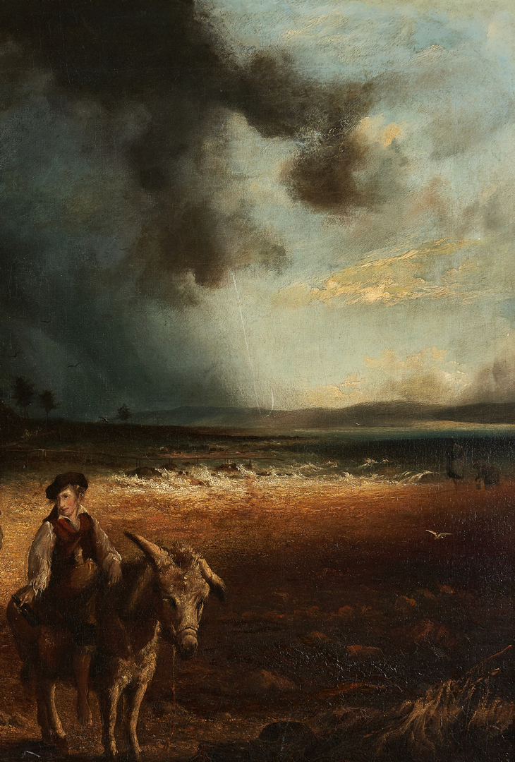 Lot 320: Attr. James Burgess, Figures in an Approaching Storm