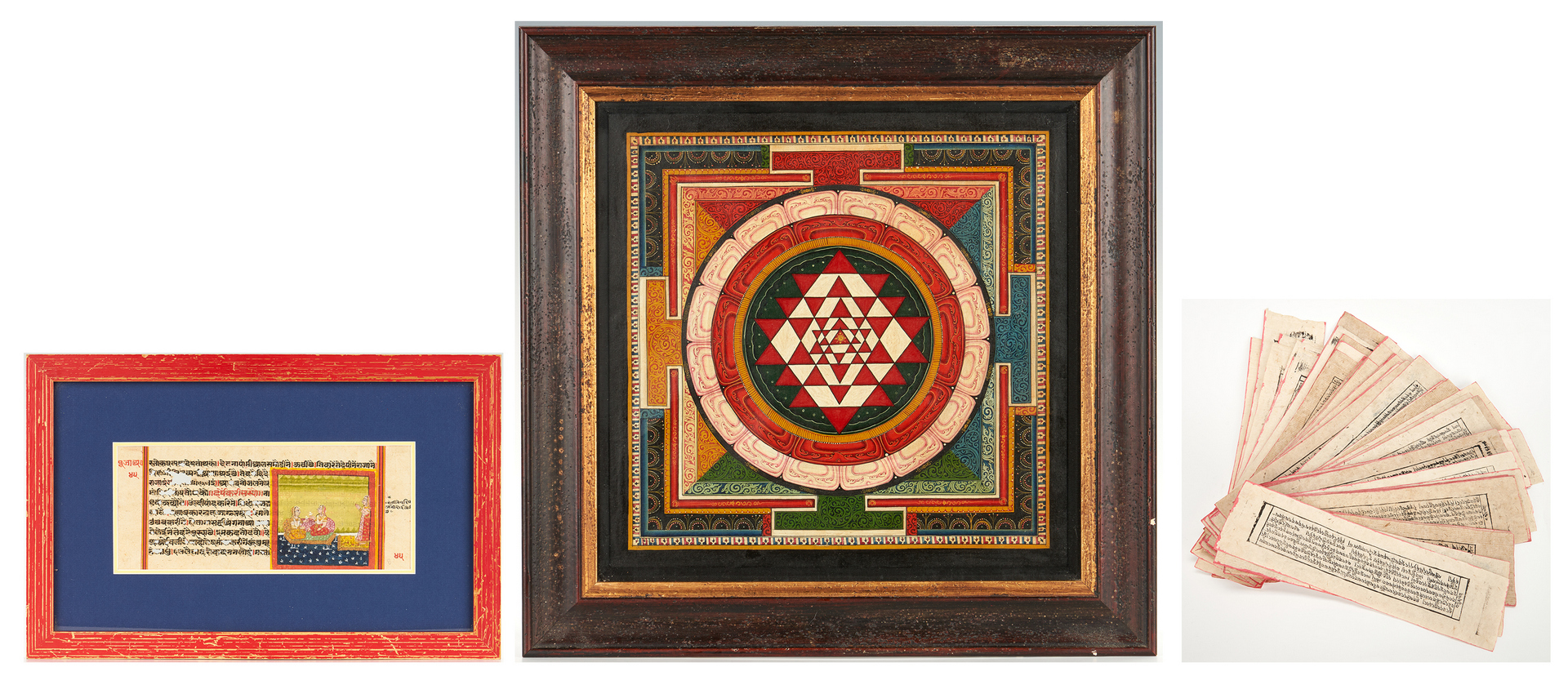 Lot 328: Southeast Asian Mandala and framed Mughal style illustration
