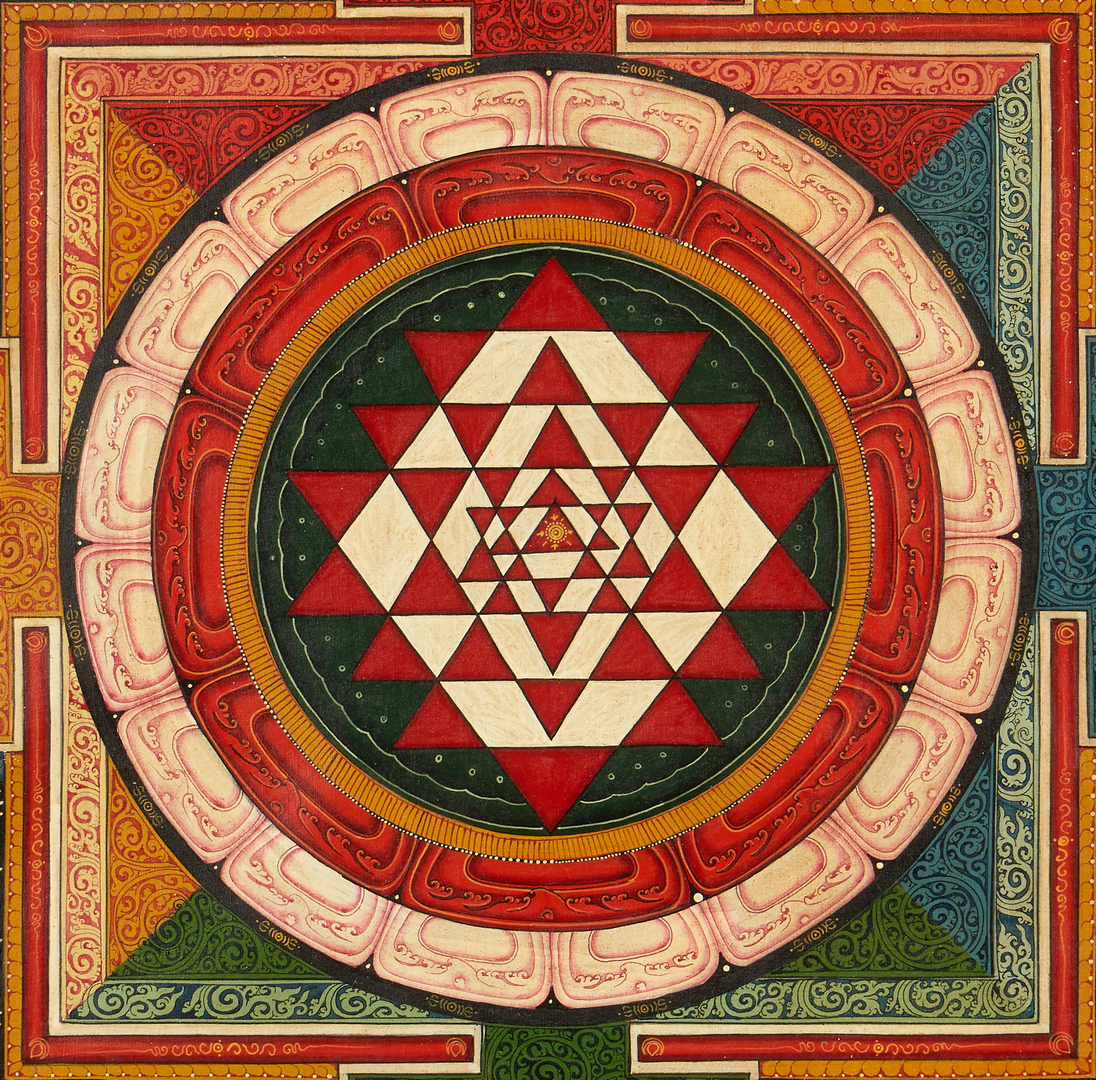 Lot 328: Southeast Asian Mandala and framed Mughal style illustration