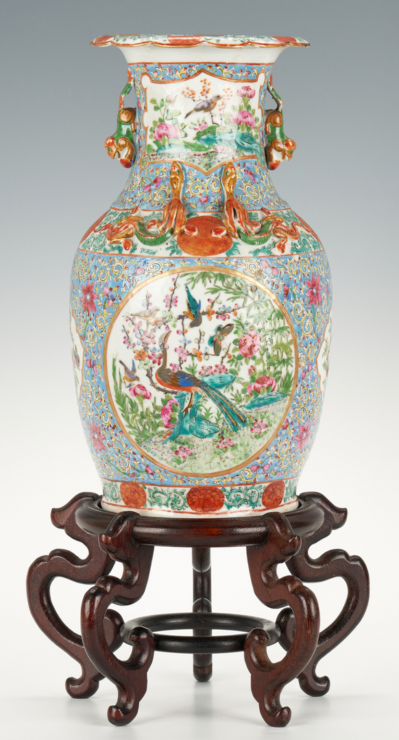 Lot 330: Chinese Famille Rose Vase, light blue ground