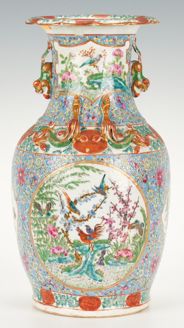 Lot 330: Chinese Famille Rose Vase, light blue ground