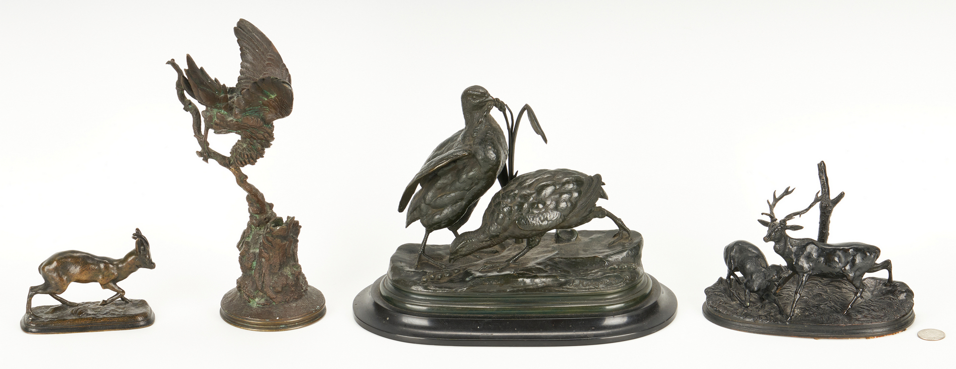 Lot 334: 4 French Bronze Animal Sculptures | Case Auctions