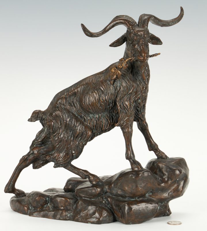 Lot 335: After Jules Moigniez Bronze Sculpture of Goat