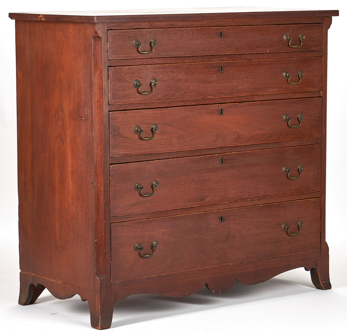 Lot 346: Federal Inlaid Hepplewhite Chest of Drawers