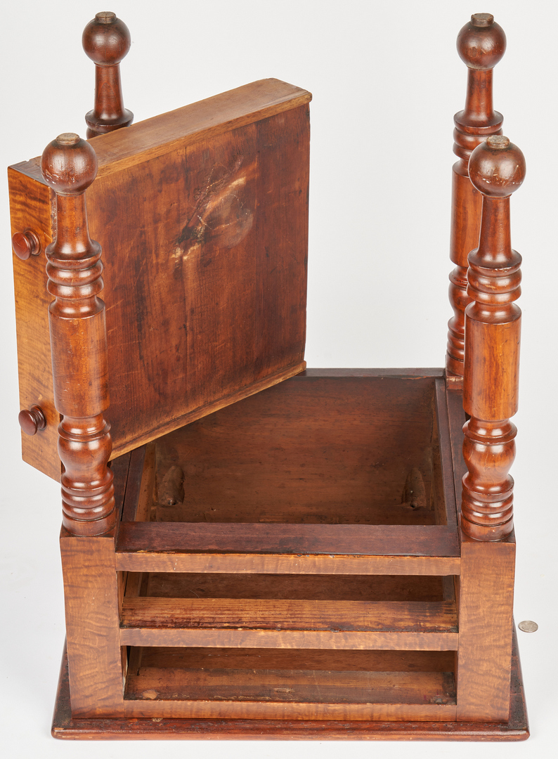 Lot 356: Mid-Atlantic 2-drawer Stand, Tiger Maple Front