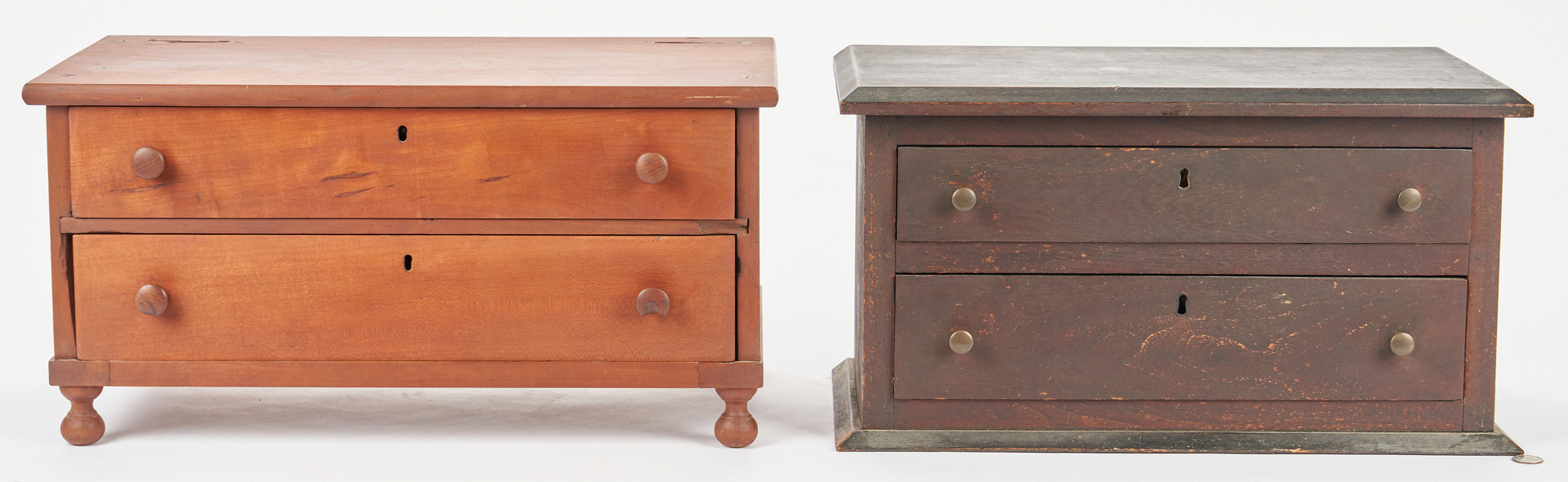 Lot 363: 2 Southern Cherry and Walnut Two-Drawer Storage Cabinets