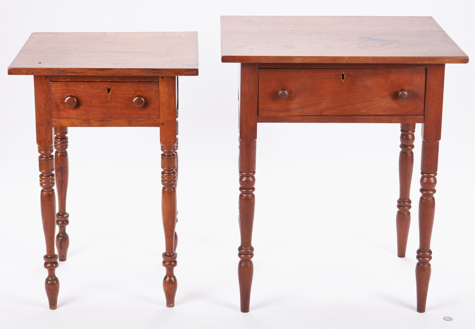 Lot 365: 2 Tennessee One-Drawer Stands, Turned Legs