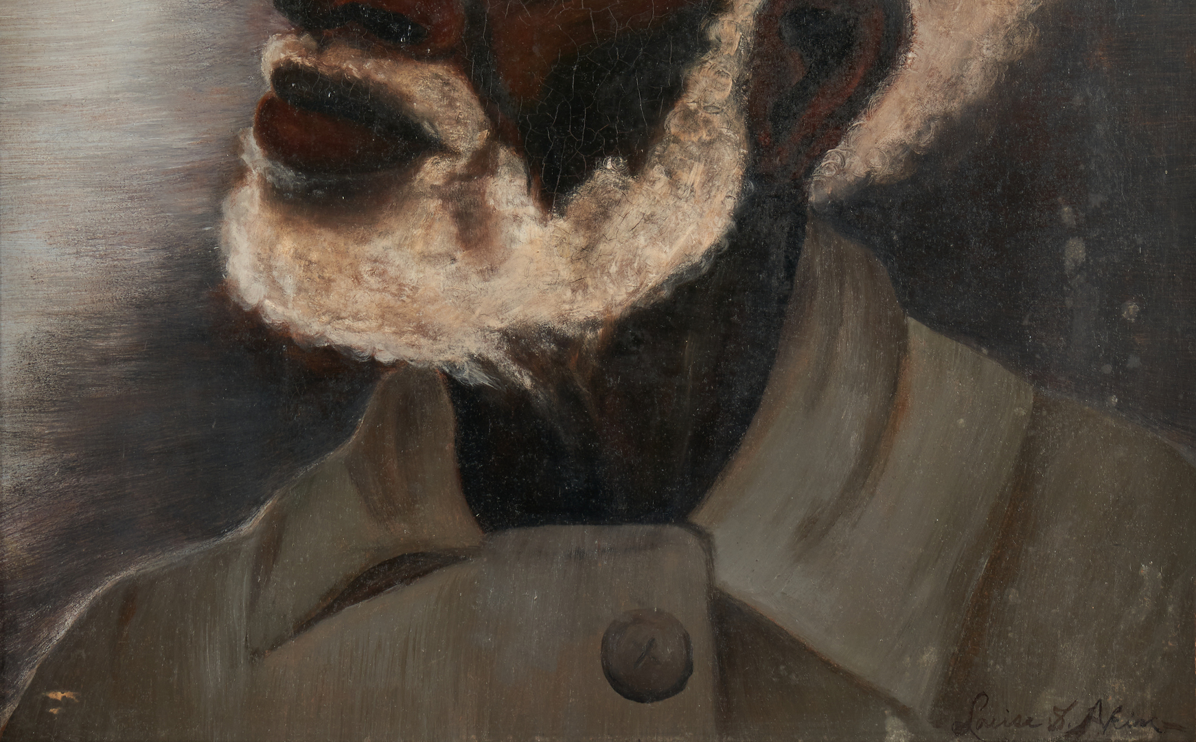 Lot 376: Folk Art O/B Portrait of a Black Man