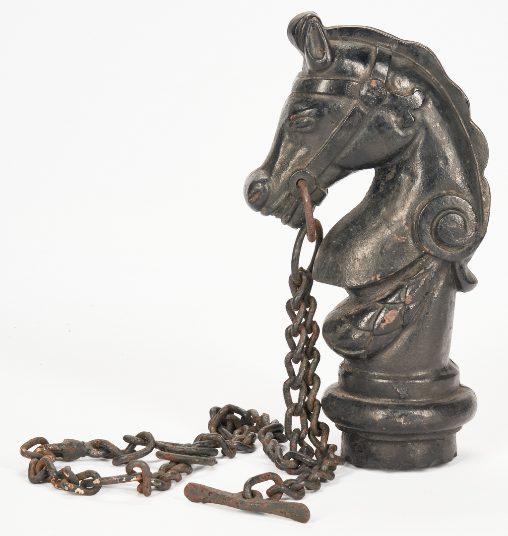 Lot 382: Horse Hitching Post Finial and Hitching Weight