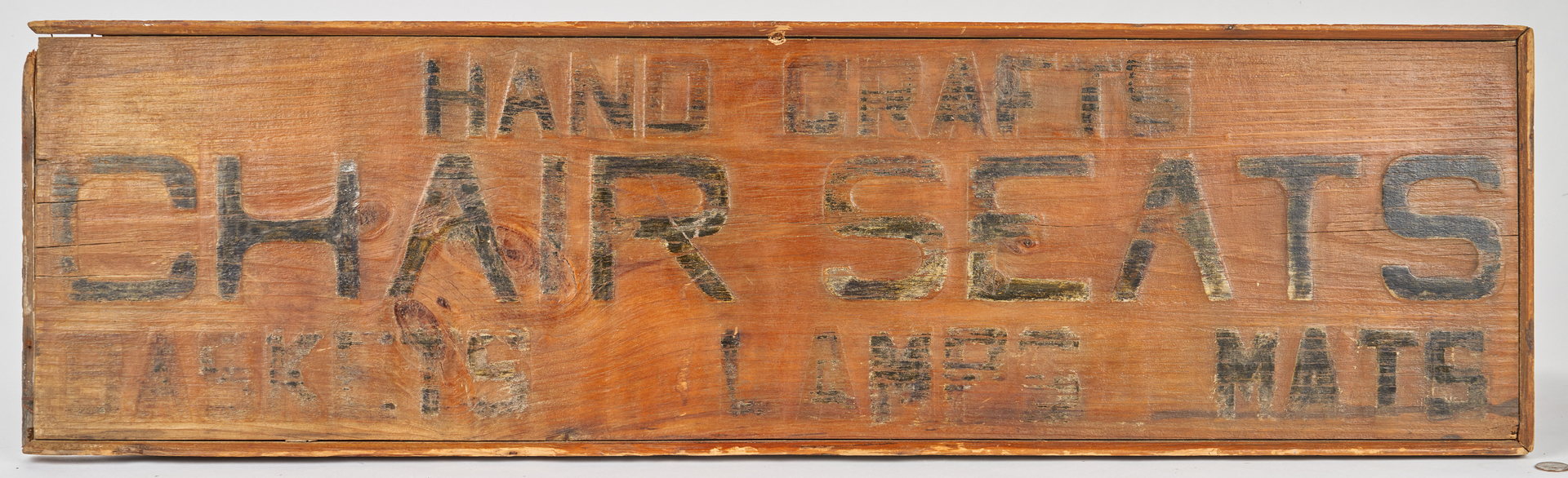 Lot 383: Painted & Stenciled "Hand Crafts" Advertising Sign
