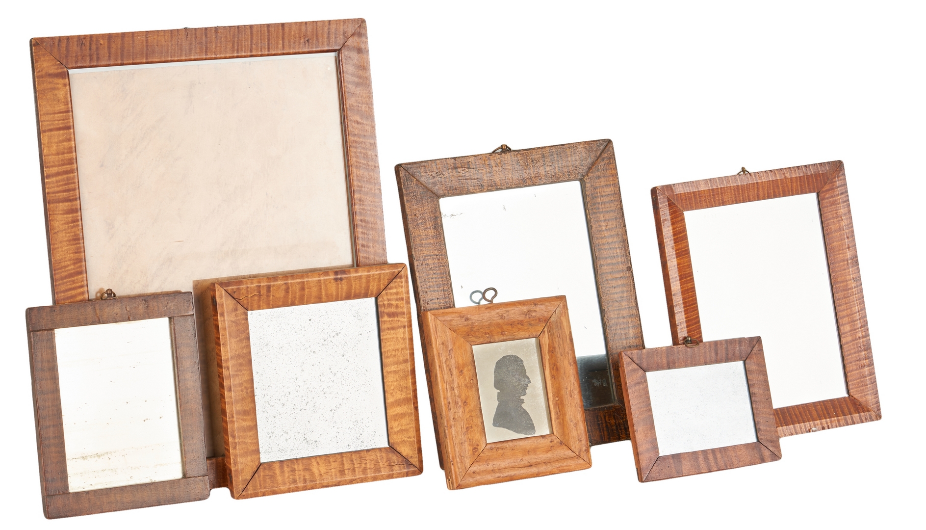 Lot 388: Group 7 Framed Items, incl. Tiger Maple