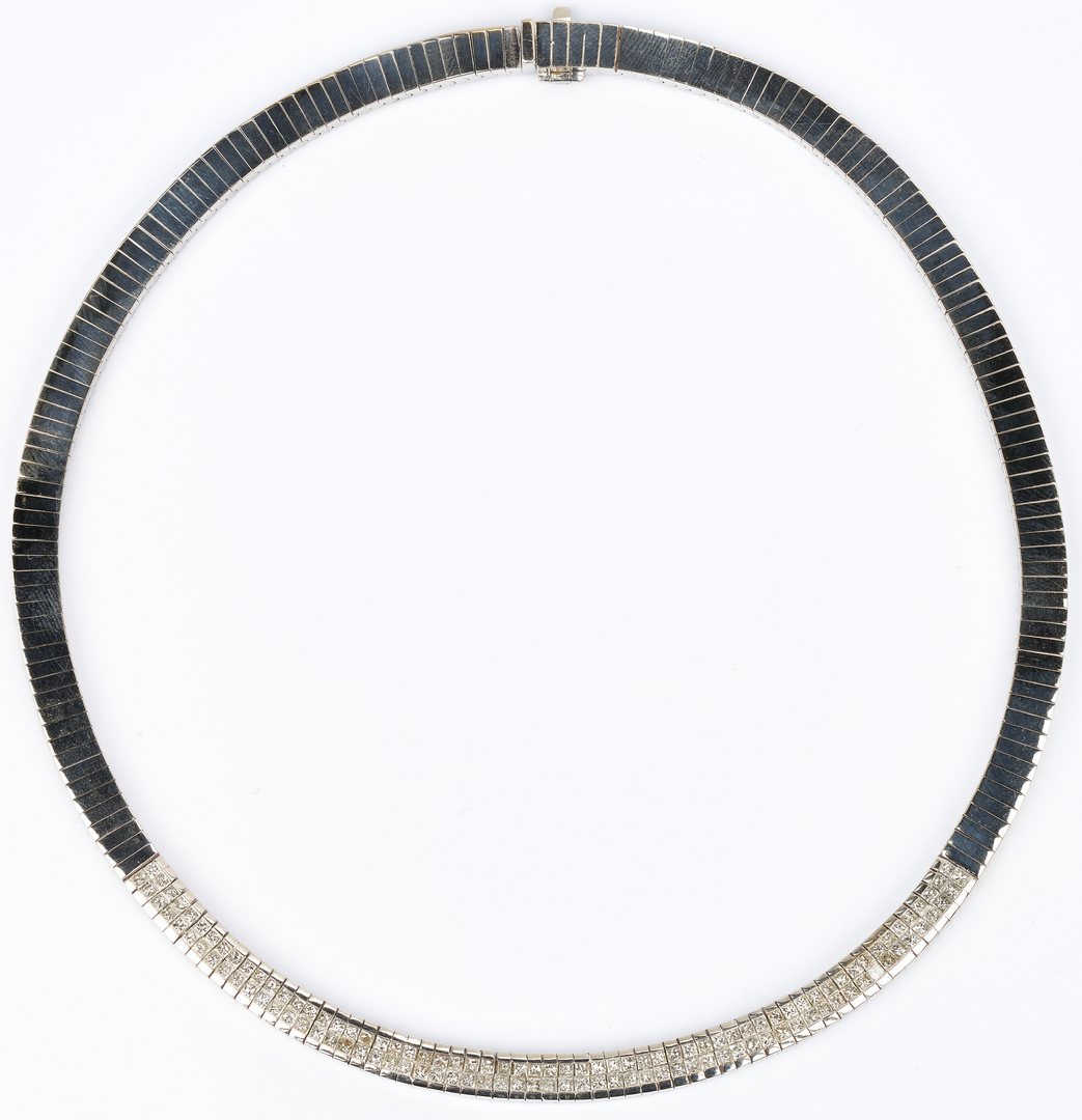 Lot 39: Ladies 18K Diamond Link Collar Necklace