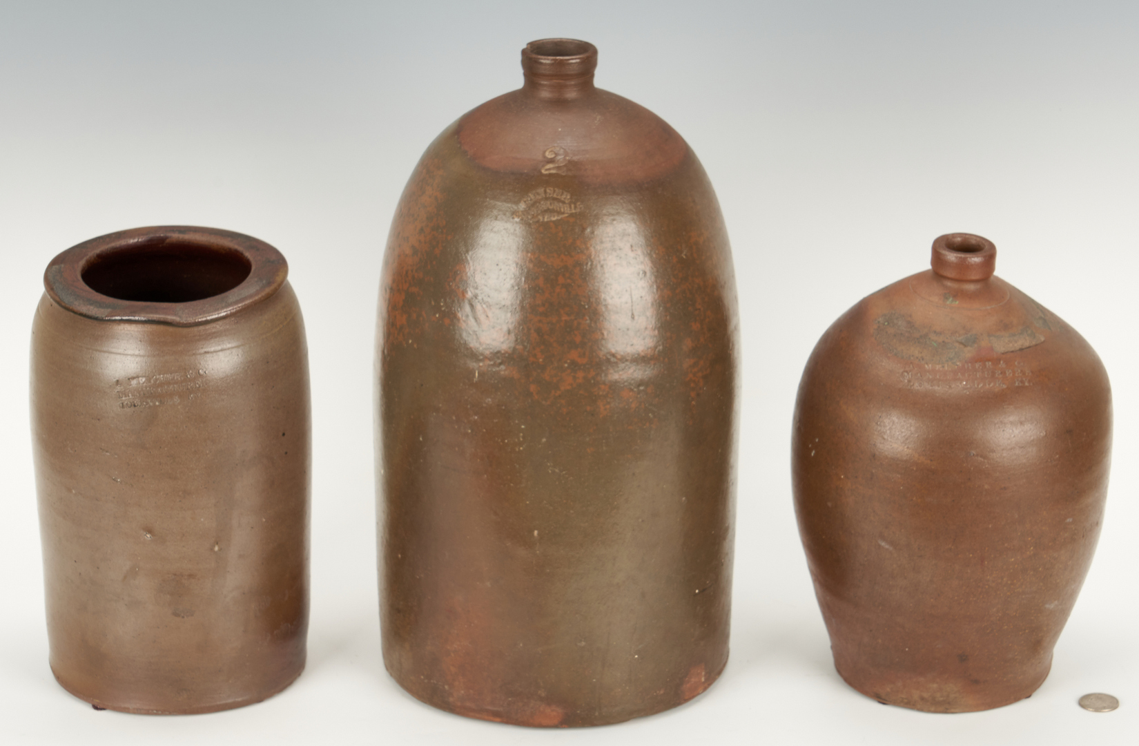Lot 408: Kentucky and Indiana Stoneware Pottery, Melcher and Usler