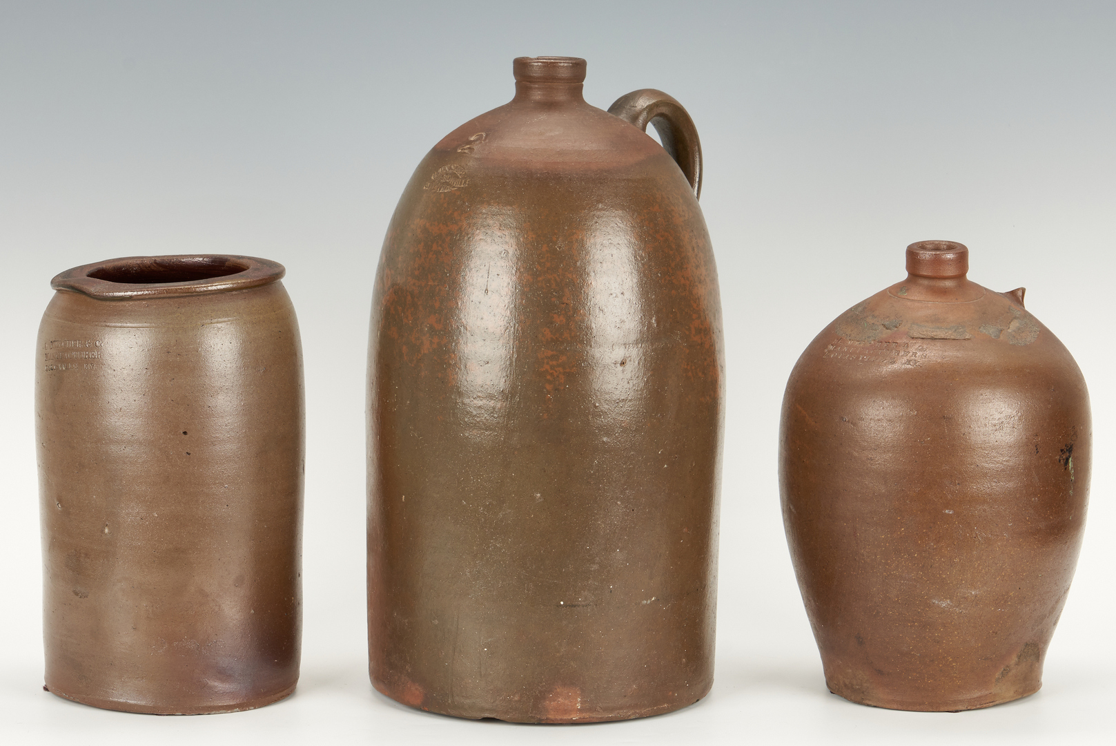 Lot 408: Kentucky and Indiana Stoneware Pottery, Melcher and Usler