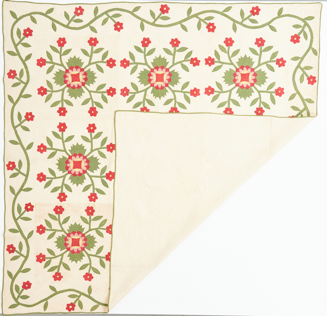 Lot 413: Southern/East TN Quilt, Whig Rose Pattern