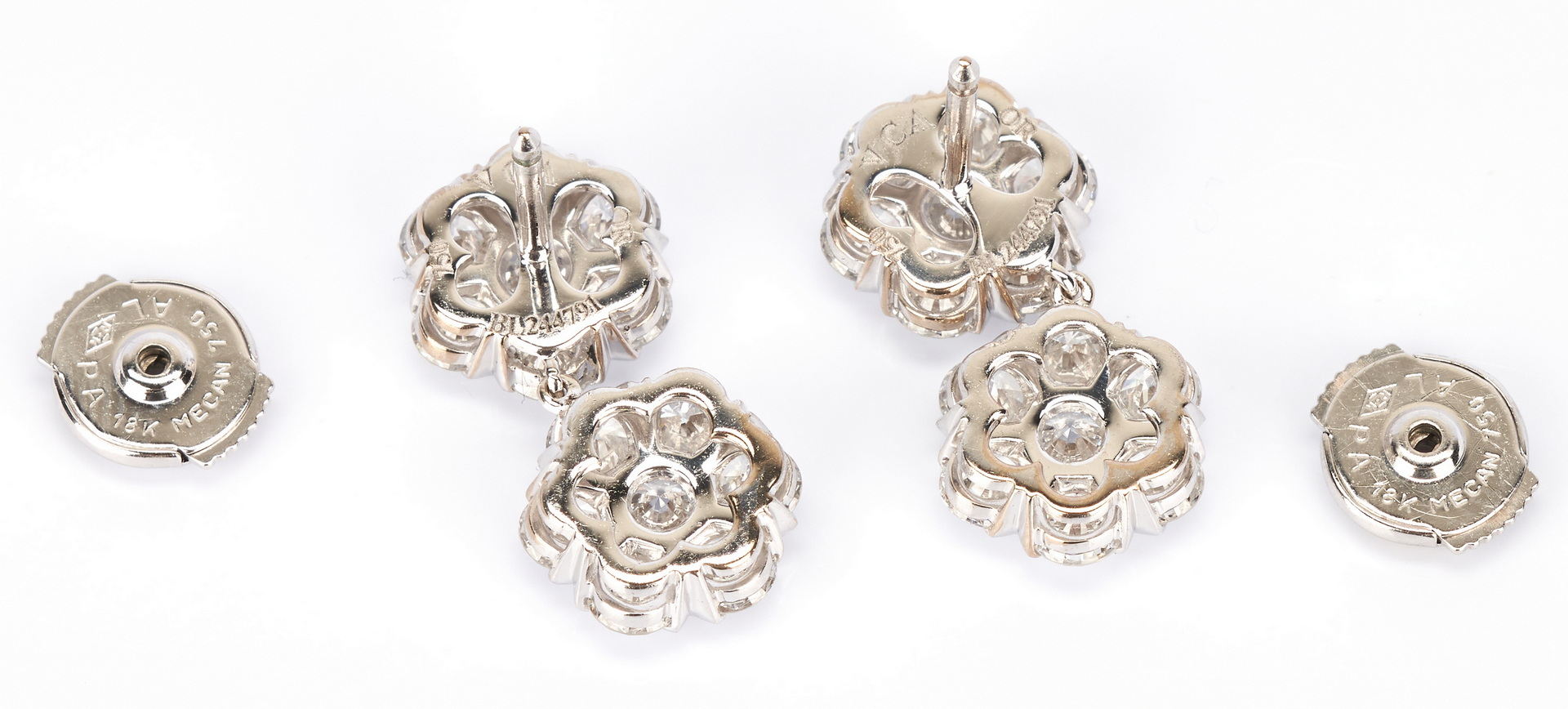 Lot 423: Ladies 18K Diamond Van Cleef & Arpels Pierced Earrings