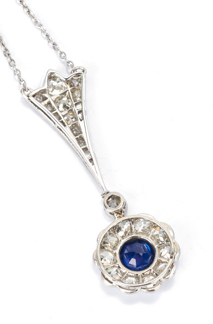 Lot 424: 14K Sapphire and Diamond 4 Piece Jewelry Set