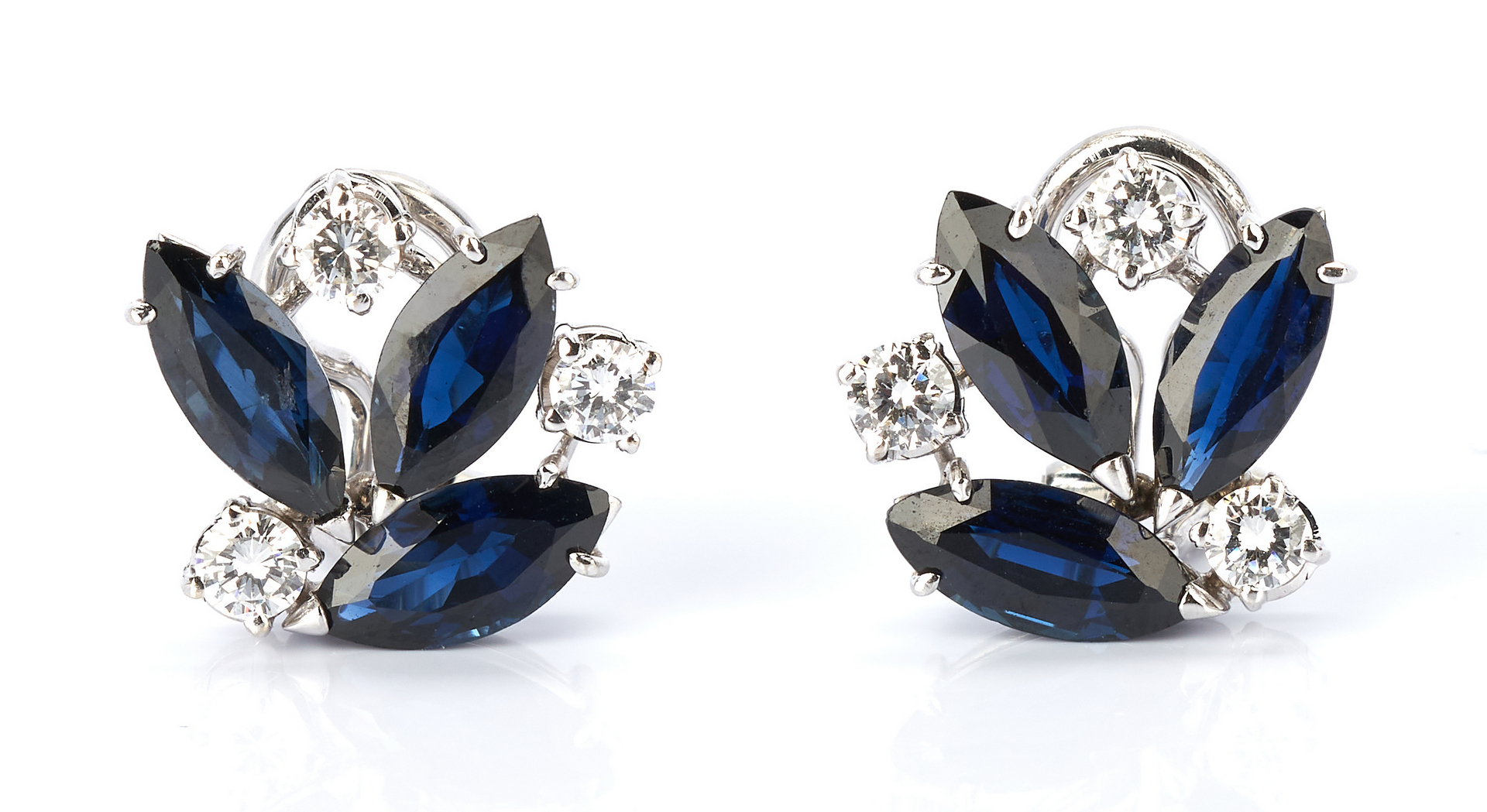 Lot 424: 14K Sapphire and Diamond 4 Piece Jewelry Set