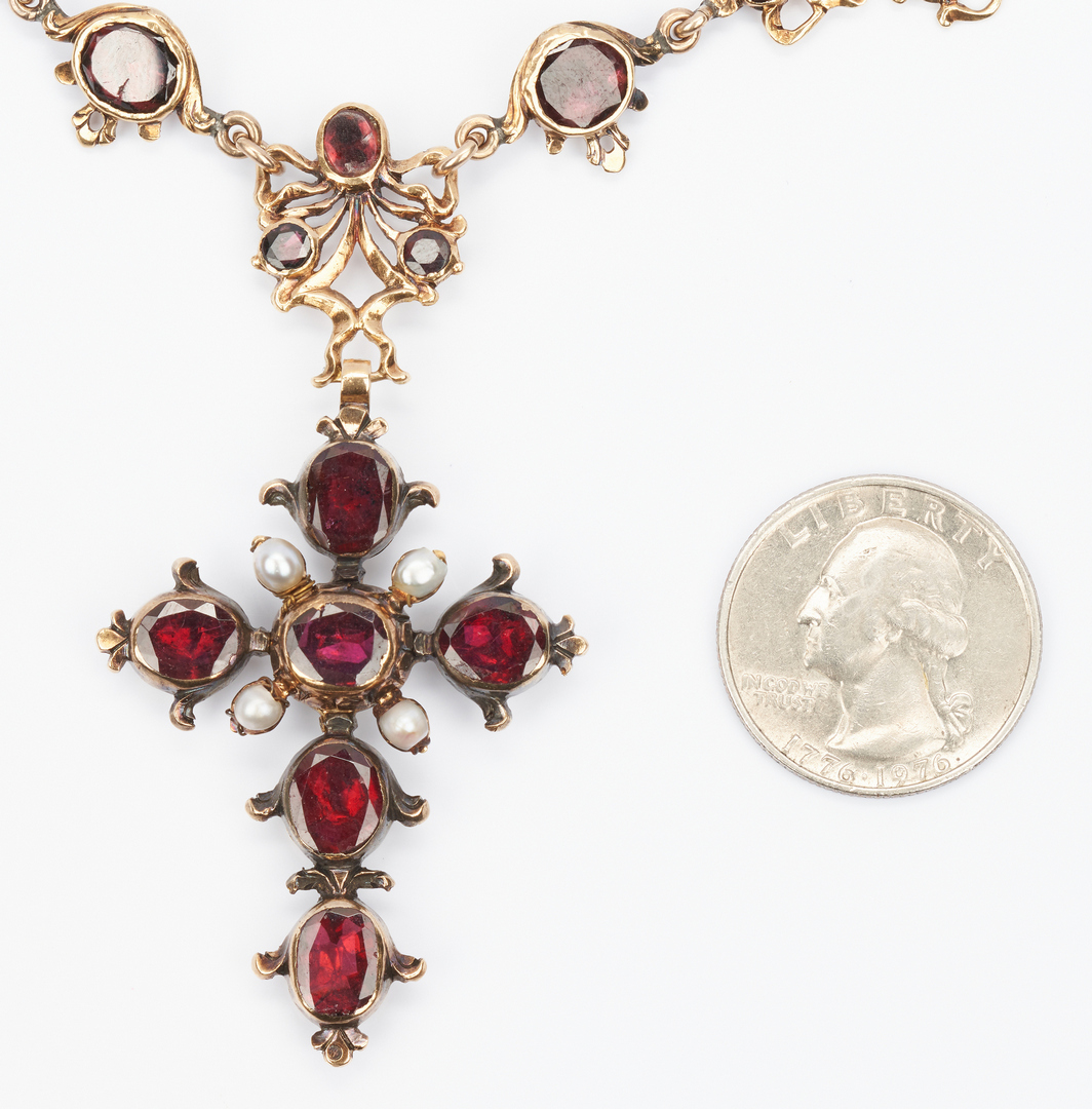 Lot 430: Garnet & 14K YG Austro-Hungarian Period Necklace