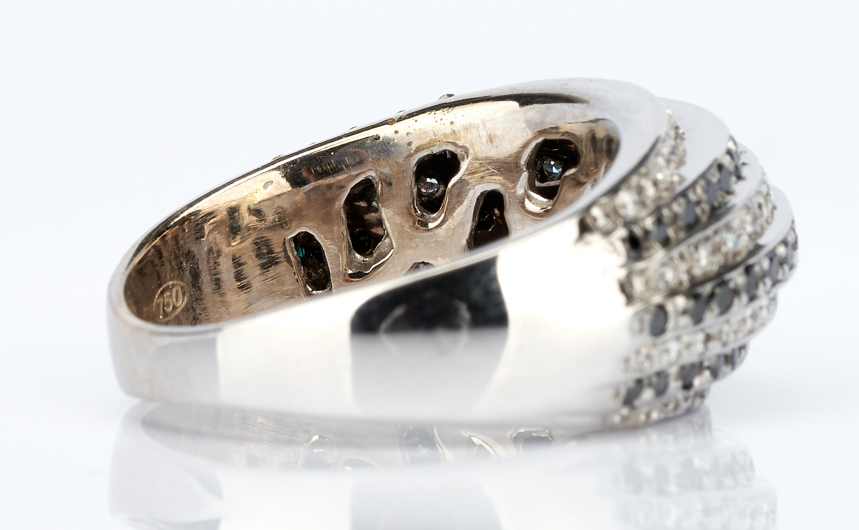 Lot 437: Ladies Gold & Black Diamond Necklace and Ring