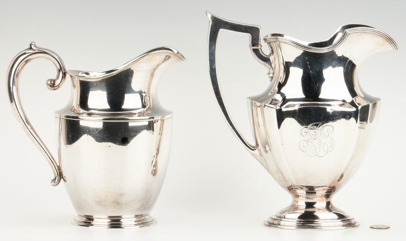 Lot 450: 2 Sterling Water Pitchers, Gorham and Wallace