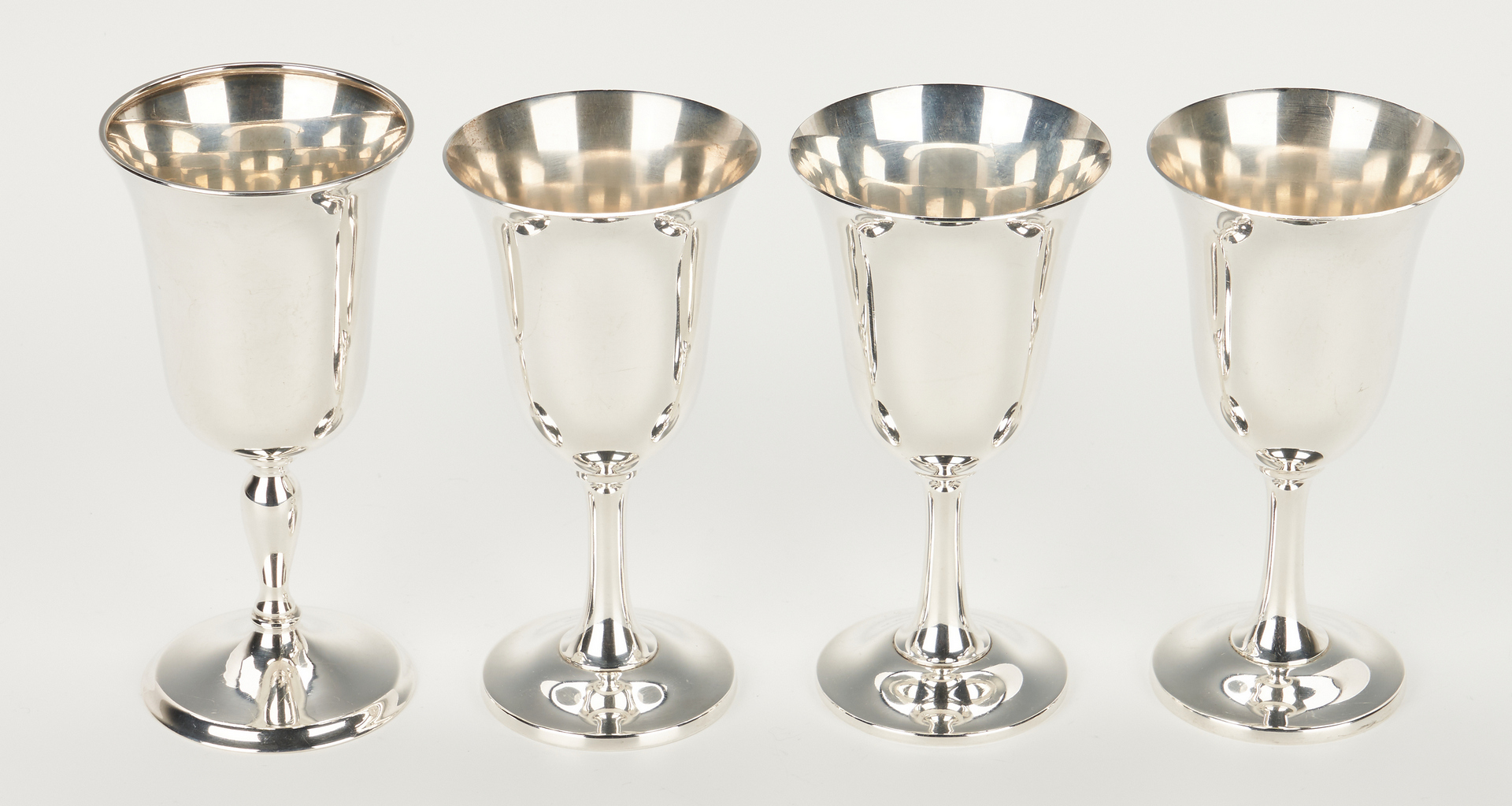 Lot 453: 10 Sterling Goblets, Water and Wine