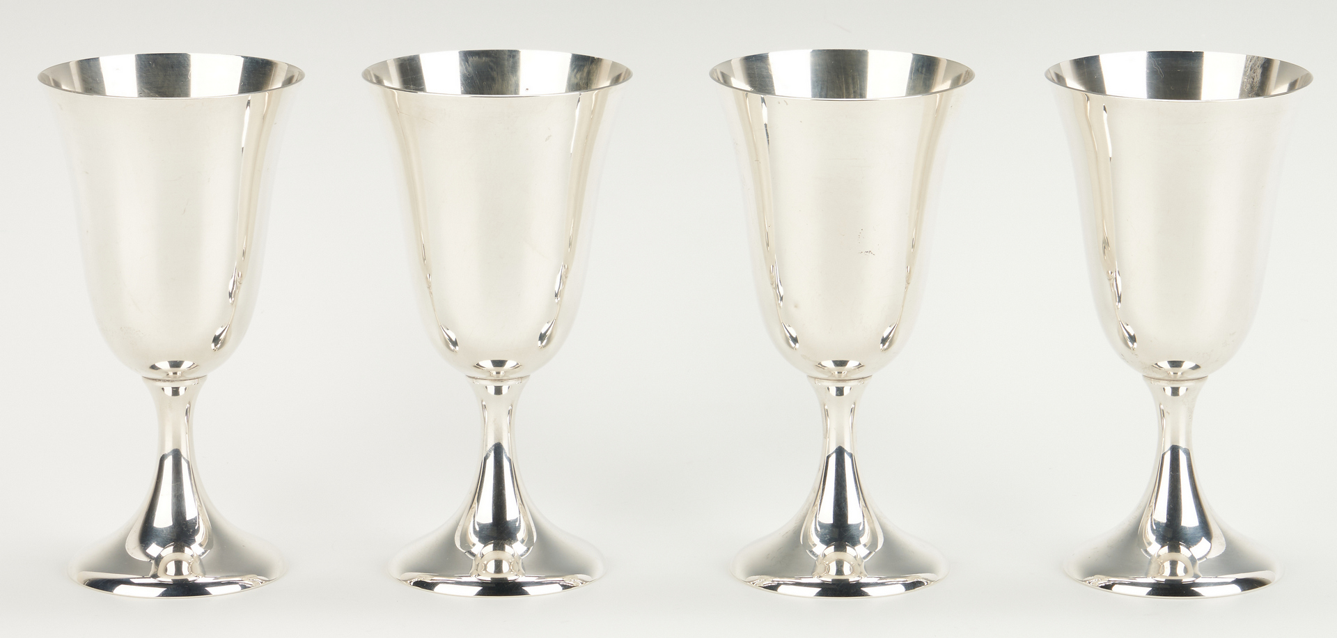 Lot 463: 8 Amston Sterling Silver Goblets