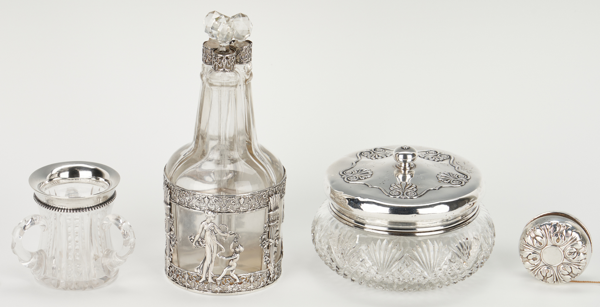Lot 469: 4 Glass and Silver Items, incl. ABPG, Sterling