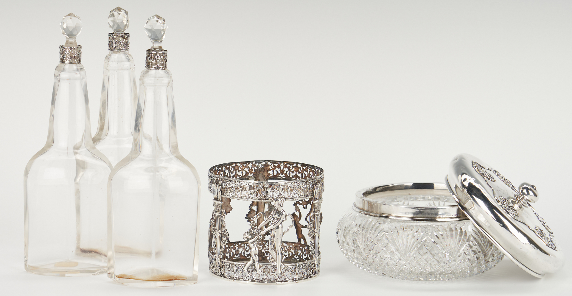 Lot 469: 4 Glass and Silver Items, incl. ABPG, Sterling