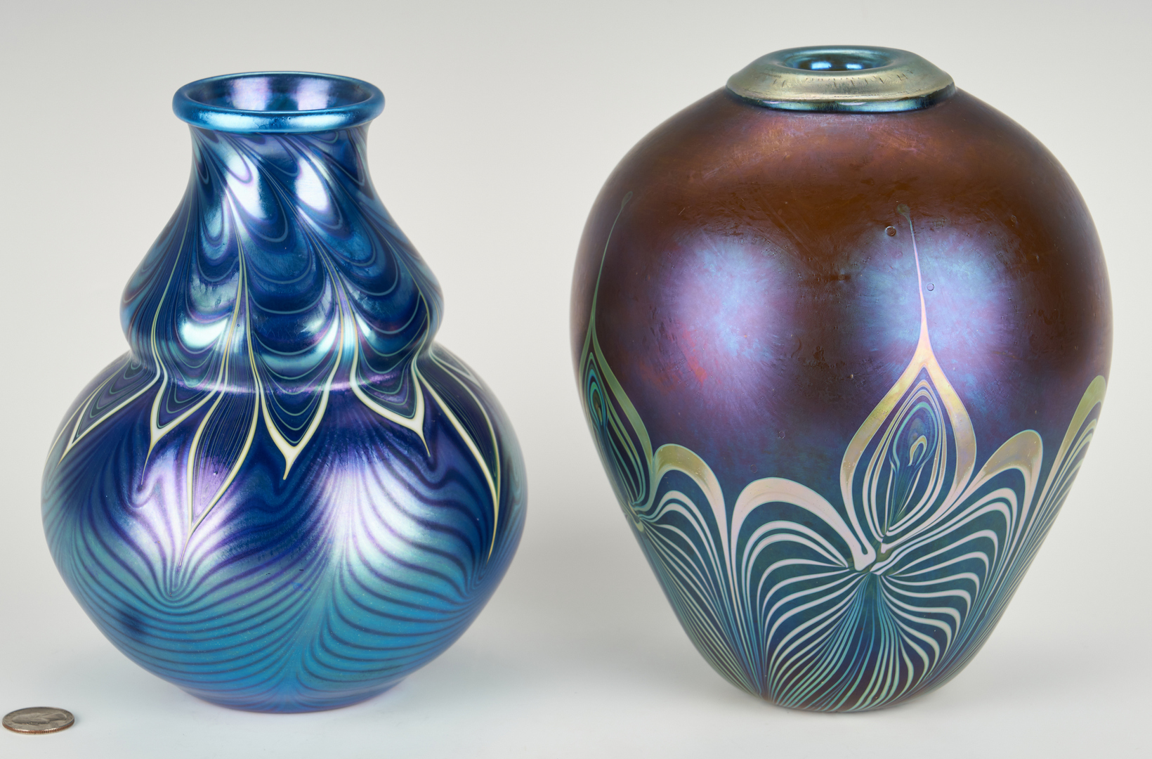 Lot 481: 2 Art Glass Vases, incl. Orient & Flume