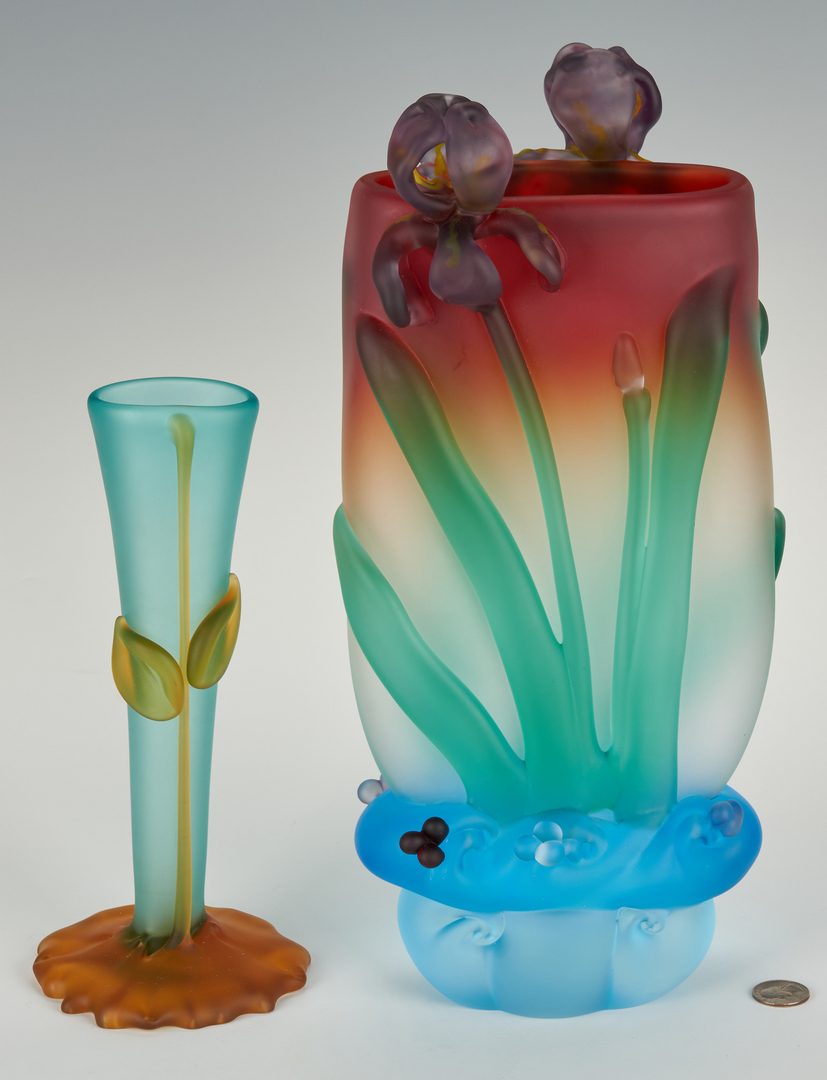 Lot 487: 2 Tommie Rush Art Glass Vases