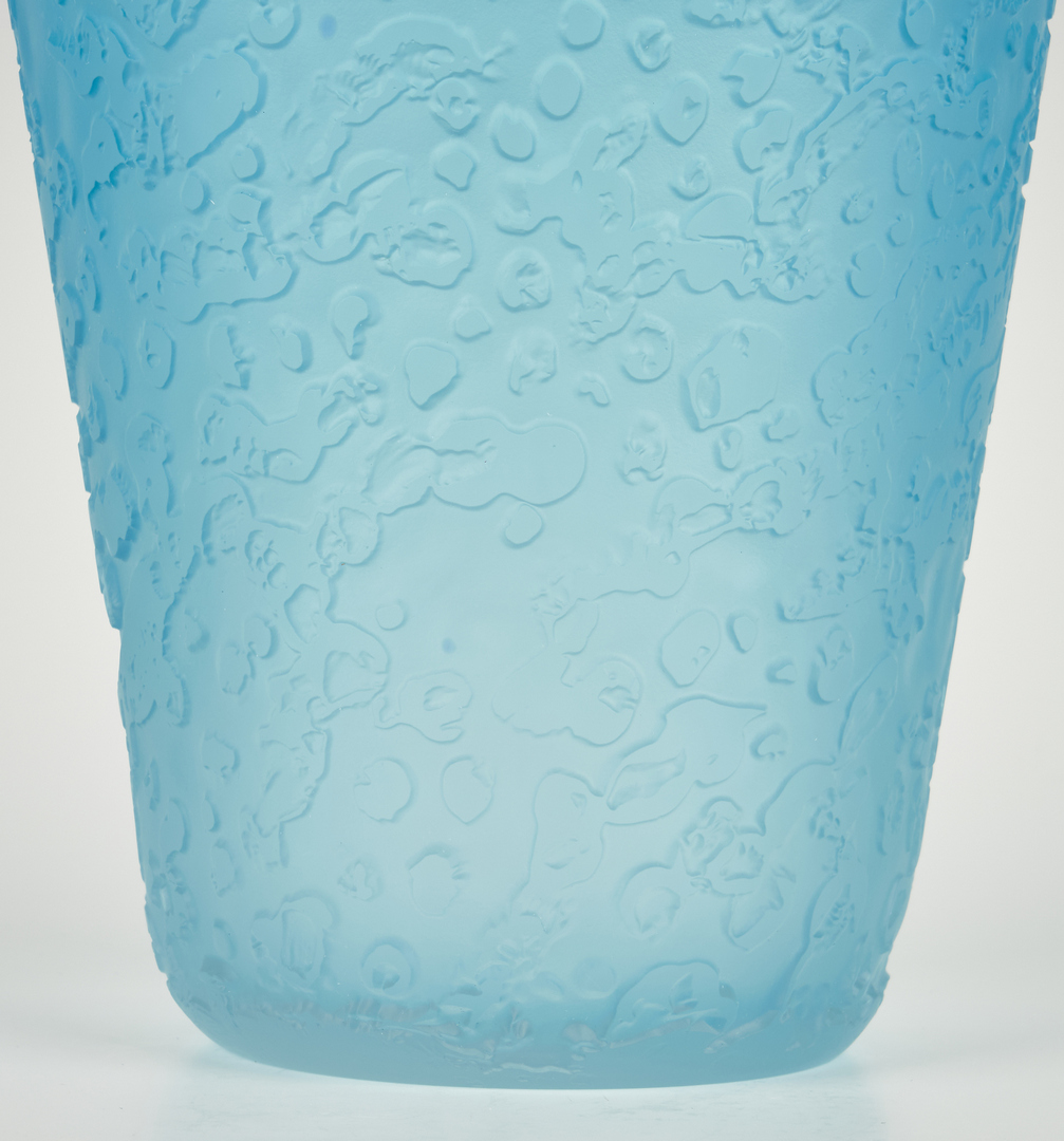 Lot 491: Large Tommie Rush Blue Art Glass Vase