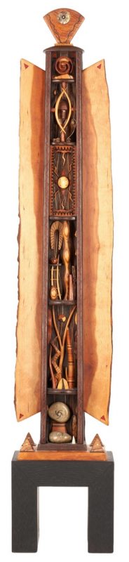 Lot 498: Wooden Sculpture, 7 Chakras