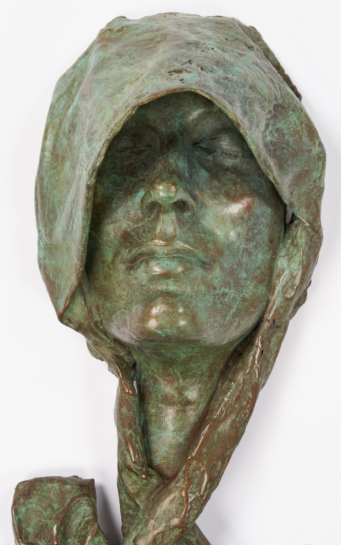Lot 500: William Ludwig Bronze Sculpture of Shrouded Face