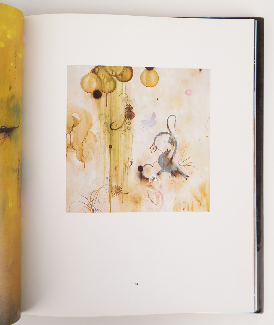 Lot 502: Darren Waterston O/C painting, "Offering," with books