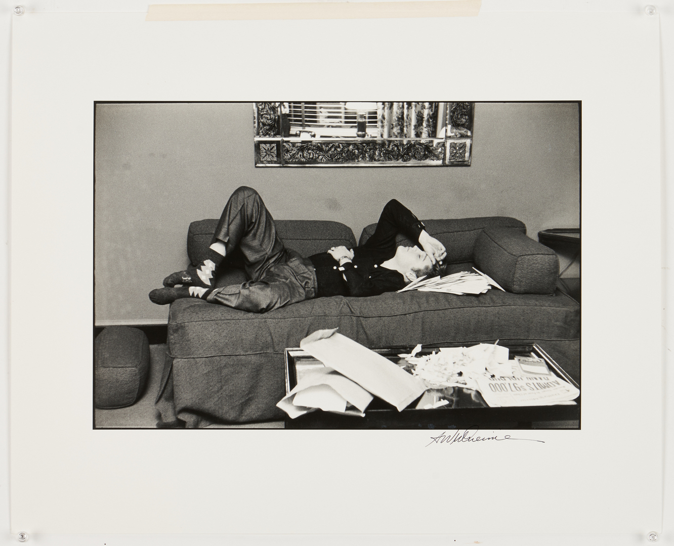 Lot 519: Alfred Wertheimer Photograph, Elvis Presley, Nap at the Warwick