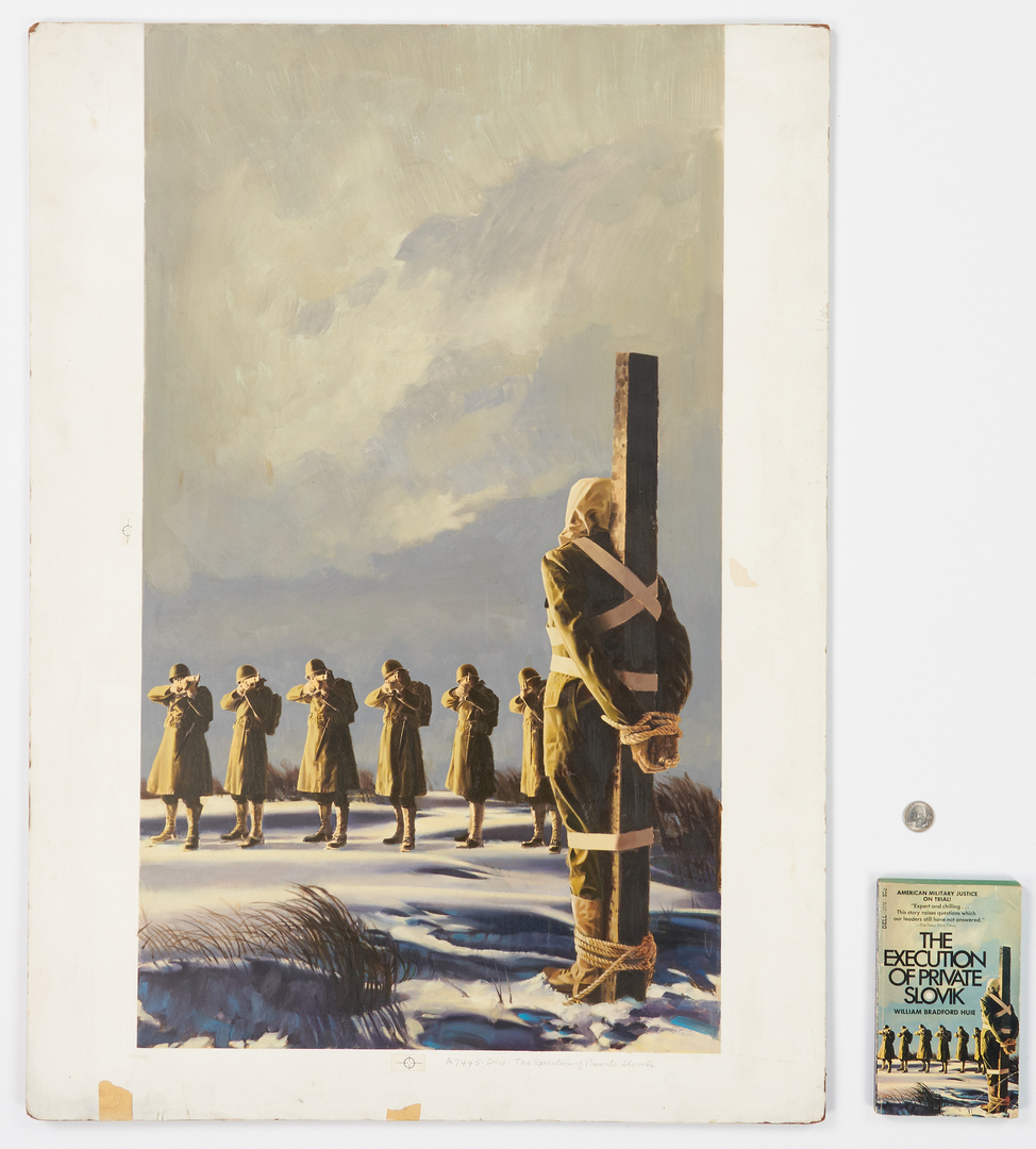 Lot 531: Book Illustration Painting, The Execution of Private Slovik & Book