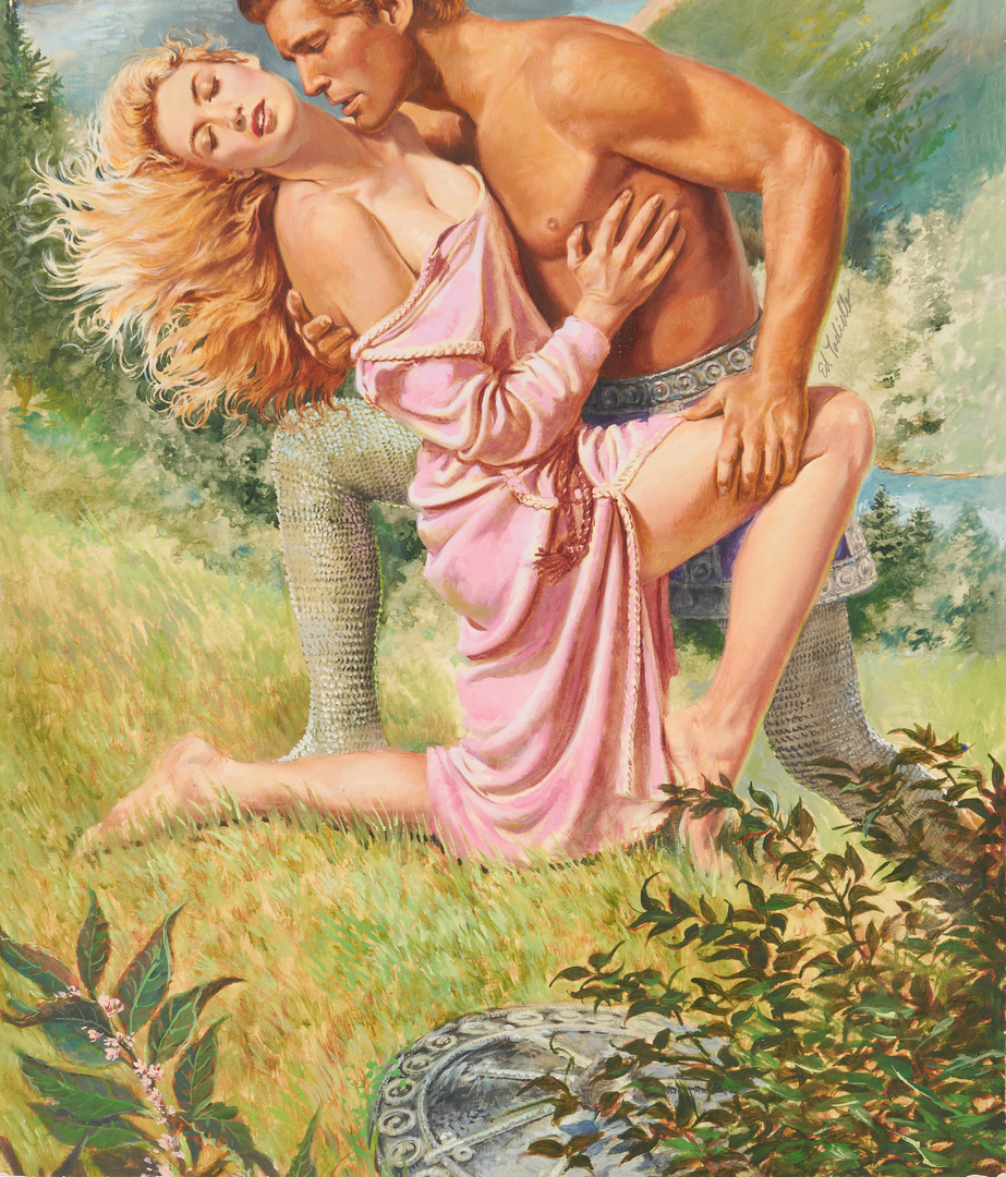 Lot 538: 3 Romance Book Cover Illustrations, incl. Ron Lesser