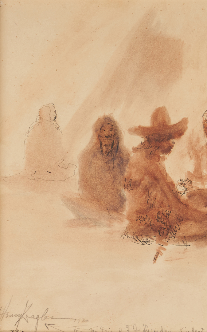 Lot 545: 2 Henry Ziegler Etchings & 1 Drawing