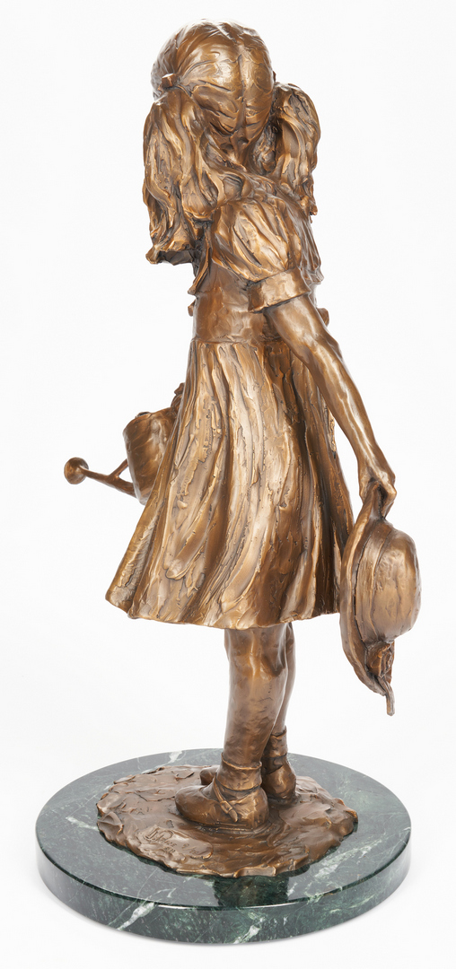 Lot 556: Gary Price Bronze Sculpture, Girl w/ Watering Can