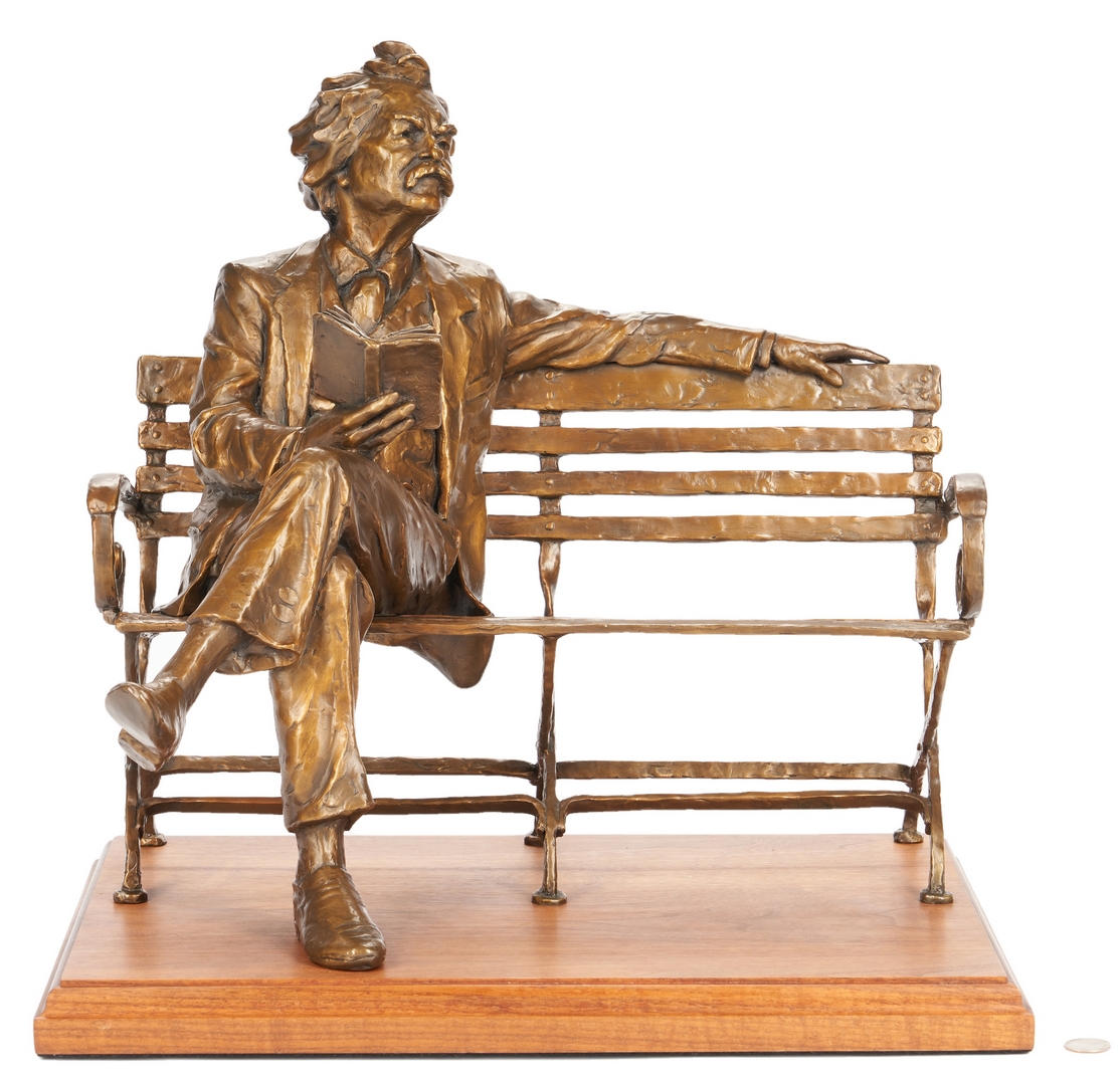 Lot 558: Gary Price Bronze Sculpture, Mark Twain