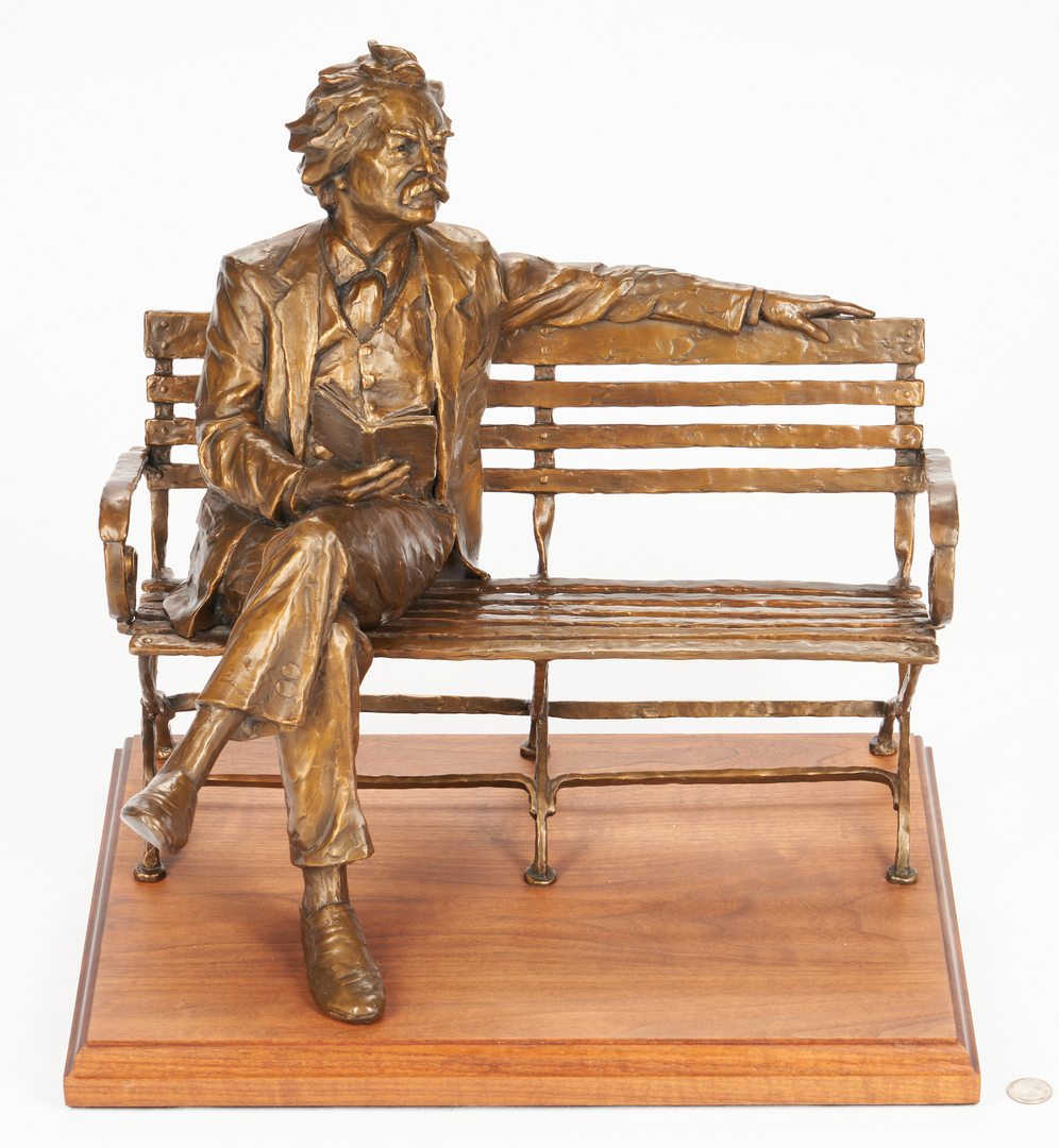 Lot 558: Gary Price Bronze Sculpture, Mark Twain