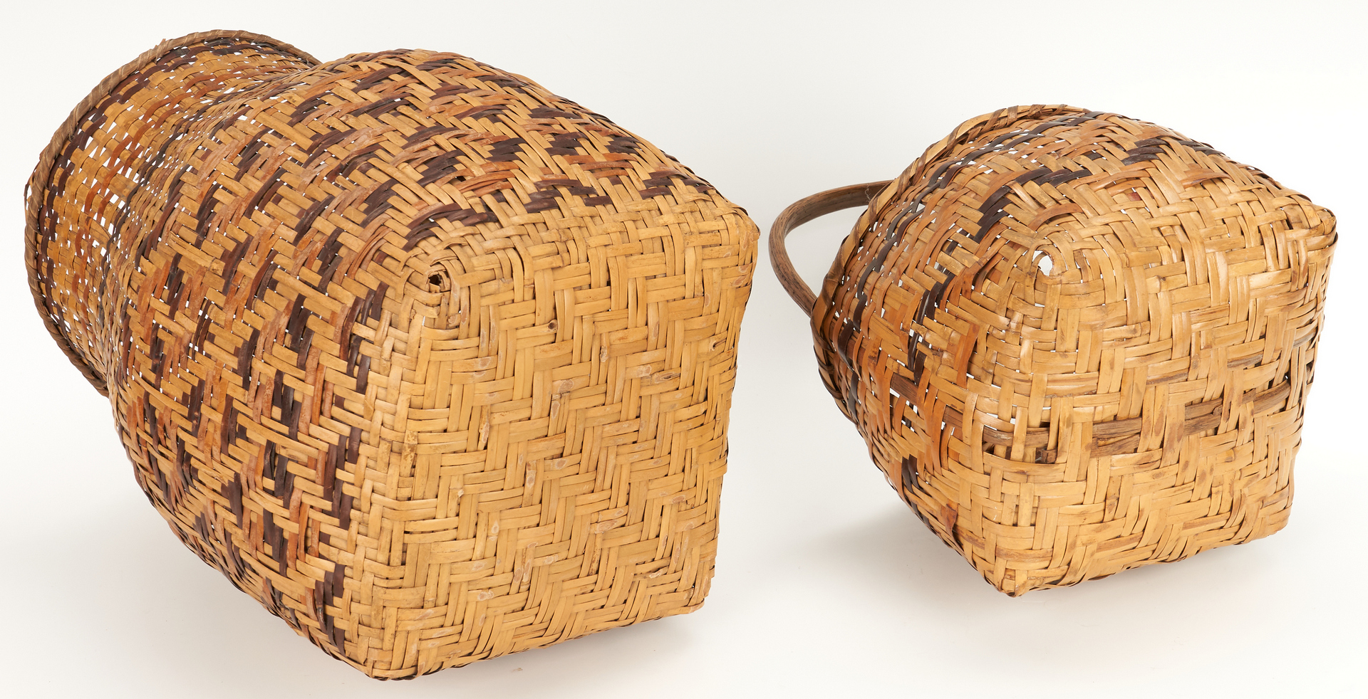 Lot 571: Pair Native American Cherokee Rivercane Baskets