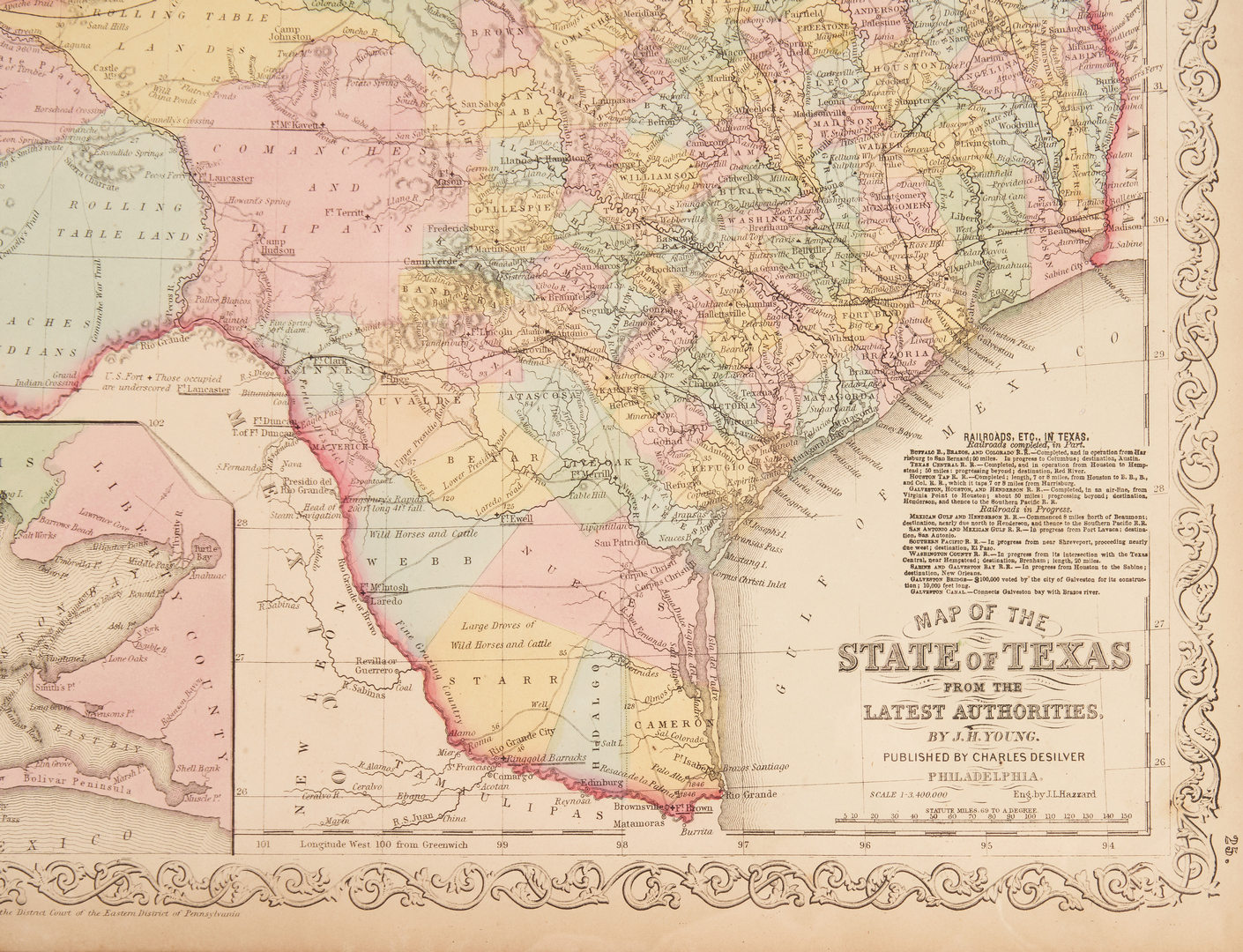Lot 583: J.H. Young Texas Map, 1856