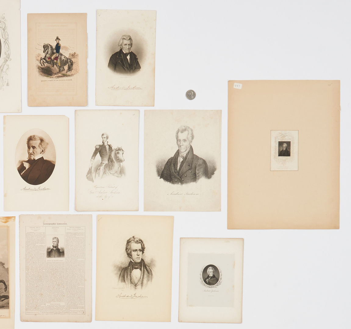 Lot 599: 17 Portrait Prints of Andrew Jackson