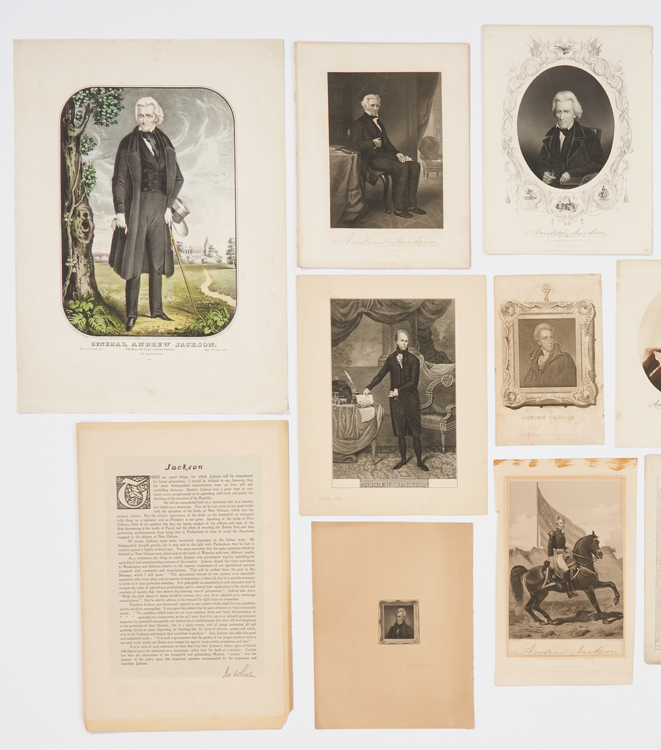 Lot 599: 17 Portrait Prints of Andrew Jackson
