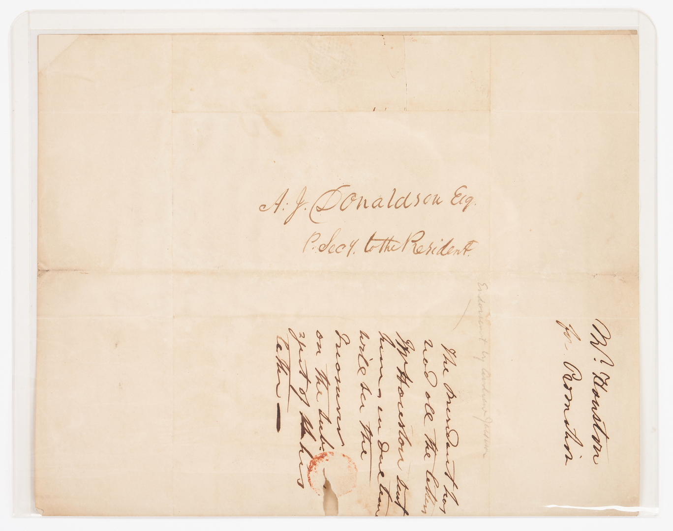Lot 601: 3 Andrew Jackson related letters plus printed material, 7 items total