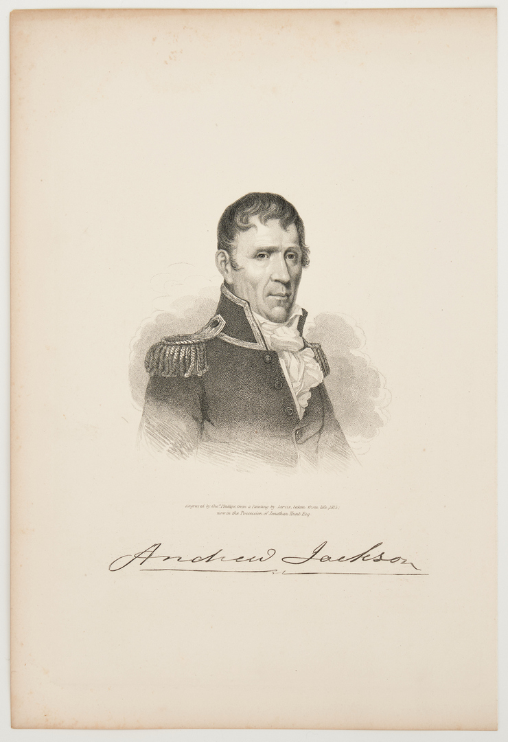 Lot 603: 2 Rare Engravings of Andrew Jackson plus Inaugural Souvenir
