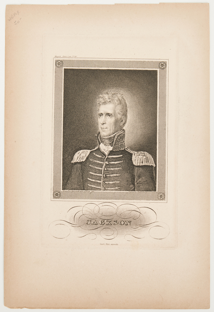 Lot 603: 2 Rare Engravings of Andrew Jackson plus Inaugural Souvenir