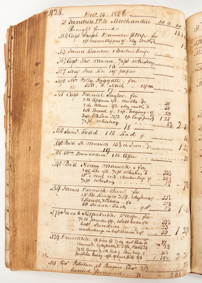 Lot 606: Cheek's Cross Roads Archive, 1802-1807, Davy Crockett interest